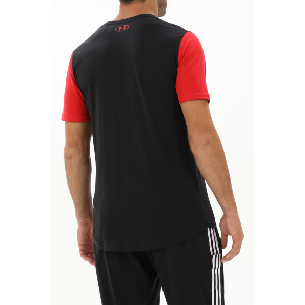Ανδρικό αθλητικό t-shirt UNDER ARMOUR 1370515 7200016530 ATH DEPT CLRBLK μαύρο κόκκινο Ανδρικά