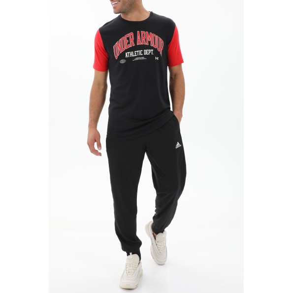 Ανδρικό αθλητικό t-shirt UNDER ARMOUR 1370515 7200016530 ATH DEPT CLRBLK μαύρο κόκκινο Ανδρικά