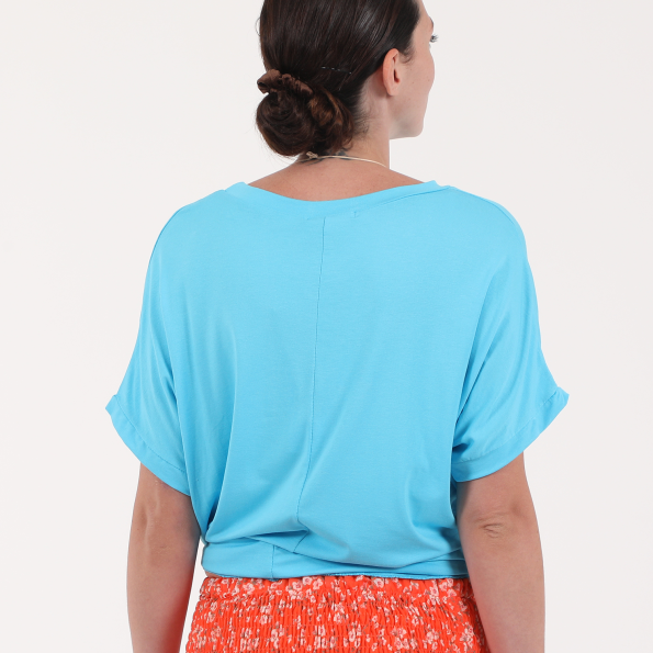 Γυναικείο cropped top με μακρύ κολιέ ATTRATTIVO μπλε Γυναικεία