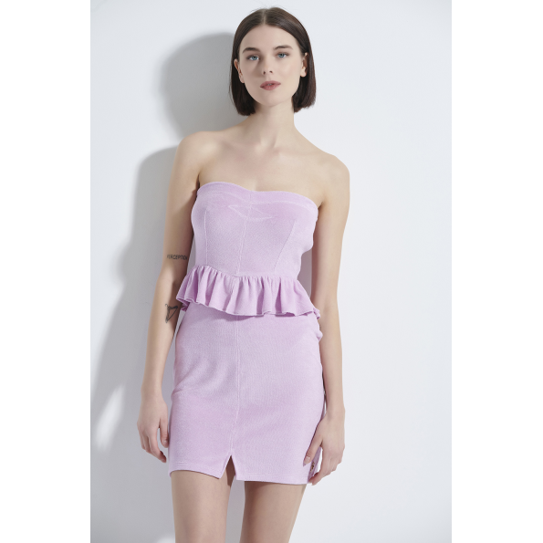 Γυναικείο mini φόρεμα SUGARFREE terry  21814151 μοβ