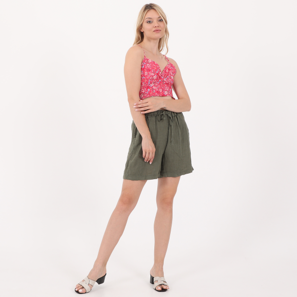 Γυναικείο cropped top ATTRATTIVO φούξια floral Γυναικεία