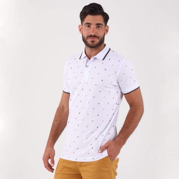 Ανδρική polo μπλούζα DORS λευκή Ανδρικά