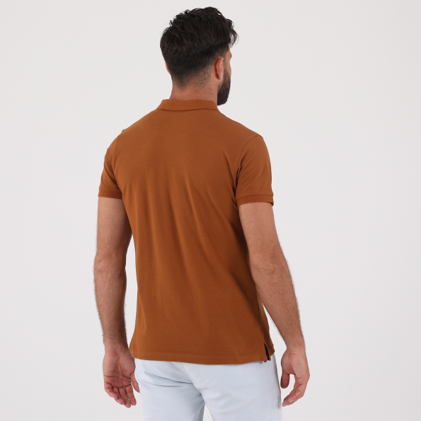 Ανδρική polo μπλούζα DORS καφέ Ανδρικά