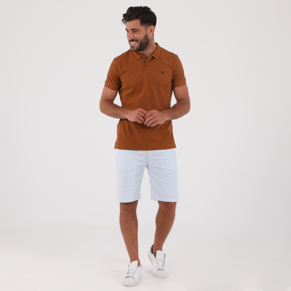Ανδρική polo μπλούζα DORS καφέ Ανδρικά