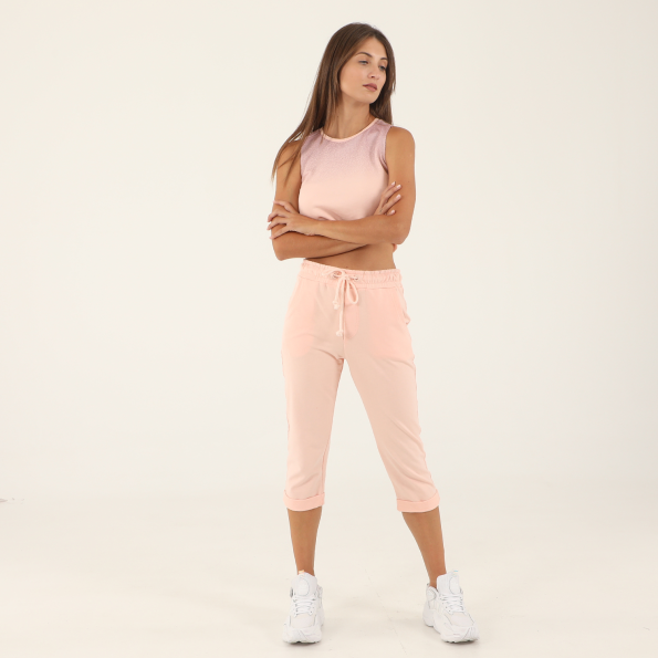 Γυναικείο κάπρι παντελόνι φόρμας BODYTALK 1211-902109 ροζ Γυναικεία