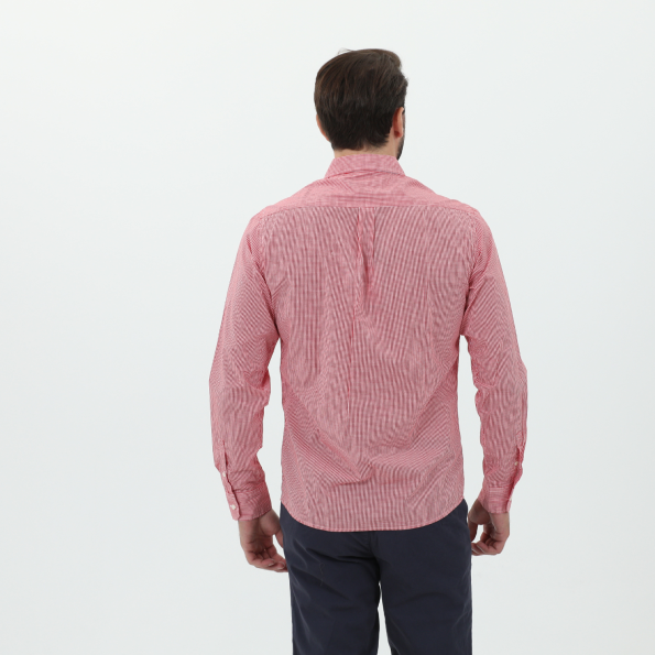 Ανδρικό πουκάμισο STAFF JEANS 61-007.045 MARIO κόκκινο λευκό καρό Ανδρικά