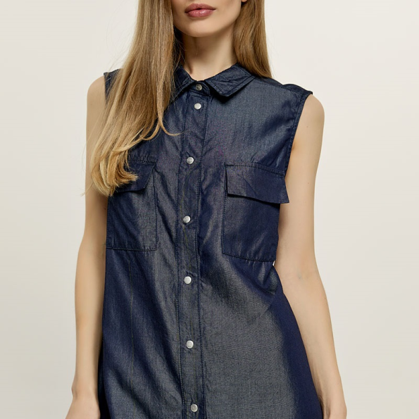 Γυναικείο mini φόρεμα EDWARD JEANS IDALIE μπλε Γυναικεία