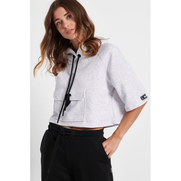 Γυναικεία cropped φούτερ μπλούζα BODYTALK SUNFLOWER γκρι