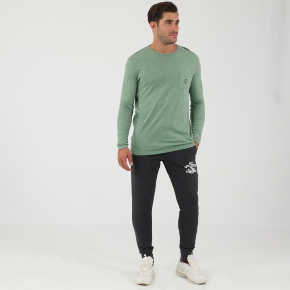 Ανδρική μπλούζα μακρυμάνικη BODYTALK πράσινη Ανδρικά