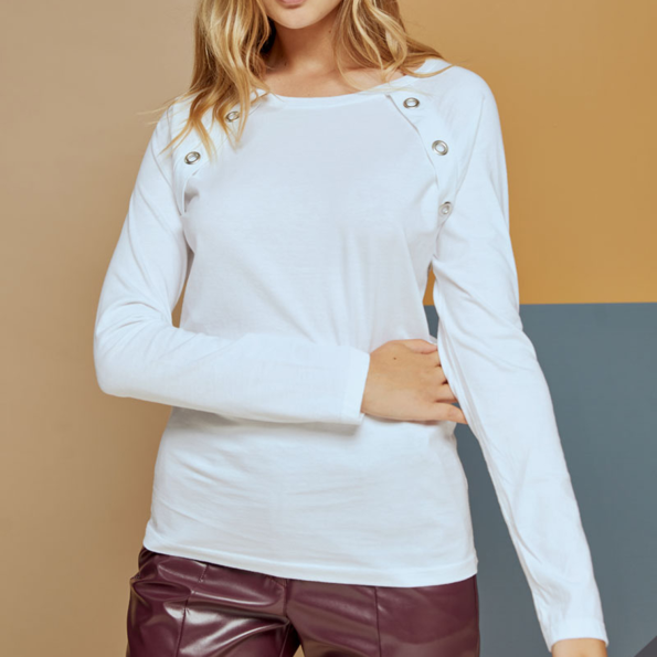 Γυναικεία μπλούζα EDWARD JEANS CHELAN λευκή
