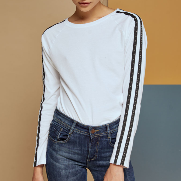 Γυναικεία μακρυμάνικη μπλούζα EDWARD JEANS WP-N-TOP-W21-003 FANA λευκή