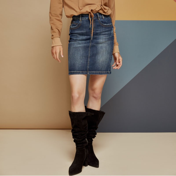 Γυναικεία jean mini φούστα EDWARD JEANS WP-D-SKR-W21-001 KANIELA-OB μπλε