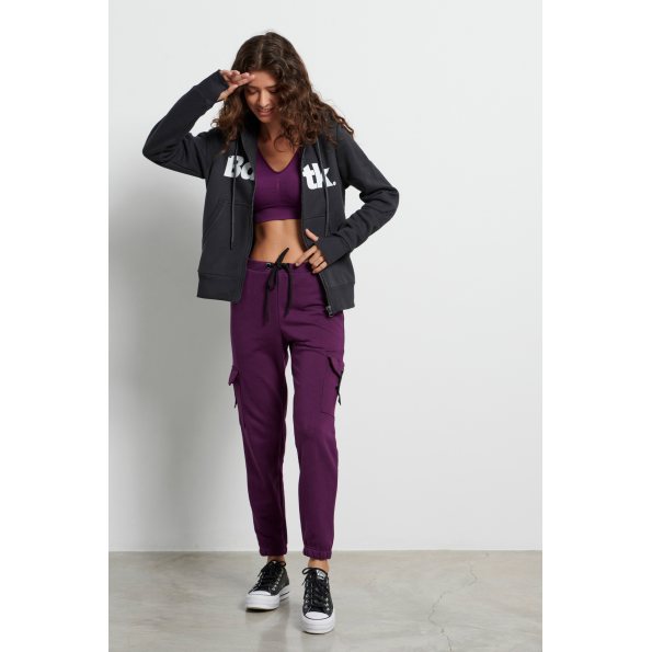 Γυναικείο παντελόνι φόρμας BODYTALK 1222-902600 μοβ Γυναικεία