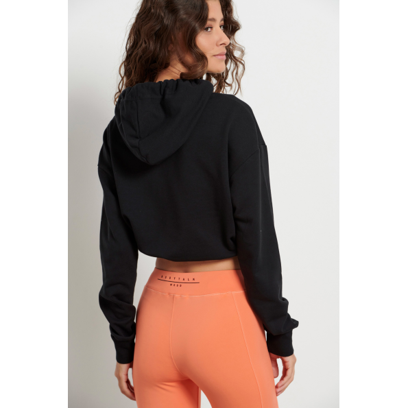 Γυναικεία cropped μπλούζα BODYTALK 1222-903025 μαύρο Γυναικεία