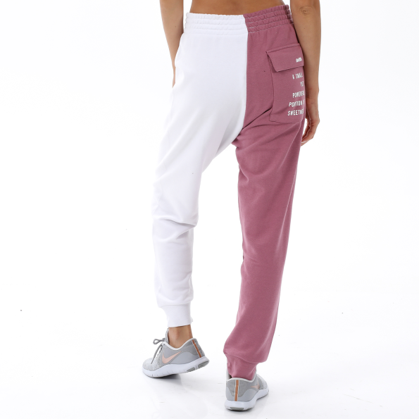Γυναικείο δίχρωμο παντελόνι φόρμας BODYTALK 1222-903600 BDTKW SPLIT JOGGER λευκό μοβ Γυναικεία