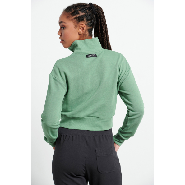 Γυναικεία cropped φούτερ μπλούζα BODYTALK 1222-903920 πράσινη Γυναικεία