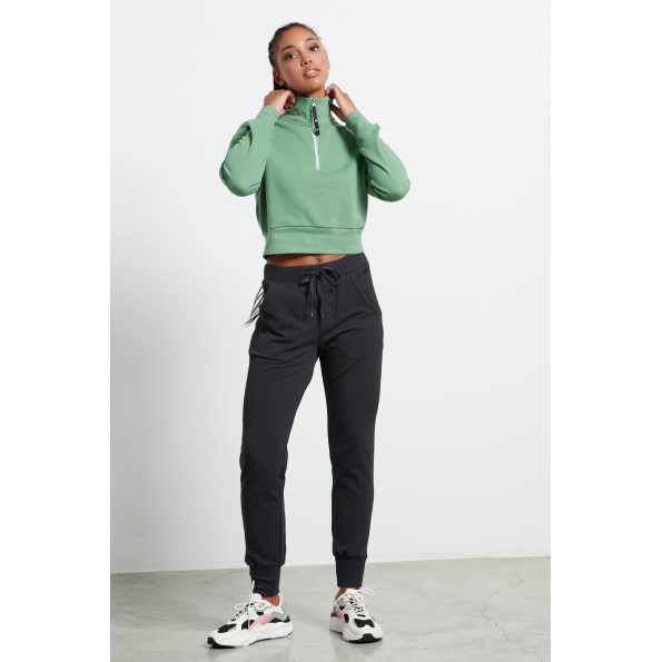 Γυναικεία cropped φούτερ μπλούζα BODYTALK 1222-903920 πράσινη Γυναικεία