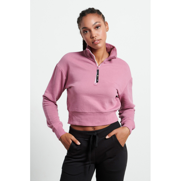 Γυναικεία cropped φούτερ μπλούζα BODYTALK 1222-903920 ροζ
