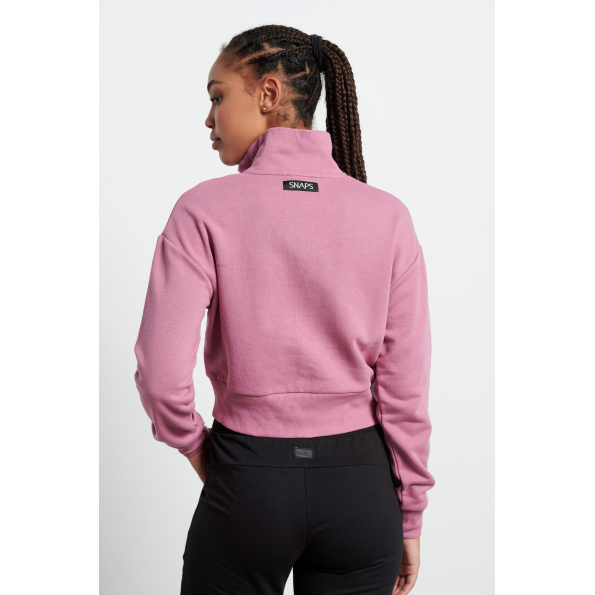 Γυναικεία cropped φούτερ μπλούζα BODYTALK 1222-903920 ροζ Γυναικεία