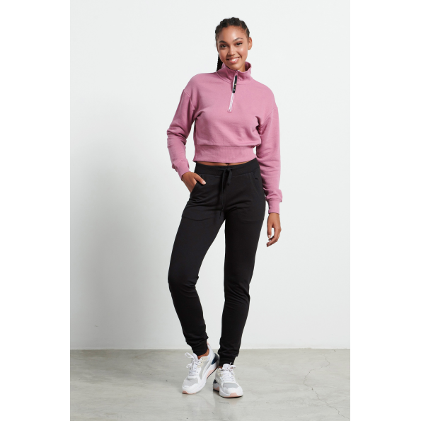 Γυναικεία cropped φούτερ μπλούζα BODYTALK 1222-903920 ροζ Γυναικεία