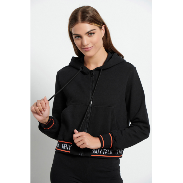 Γυναικεία cropped ζακέτα BODYTALK  1222-904722 μαύρη