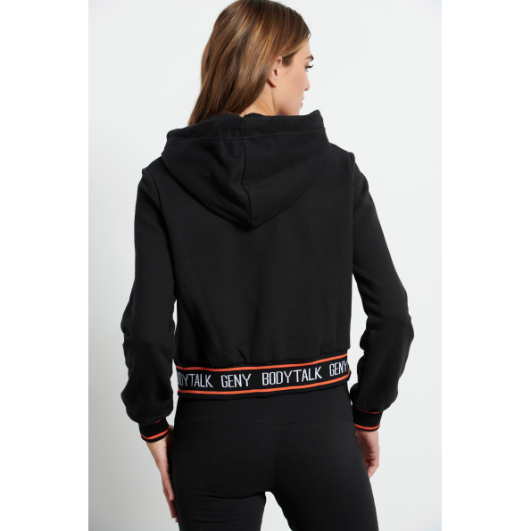 Γυναικεία cropped ζακέτα BODYTALK  1222-904722 μαύρη Γυναικεία