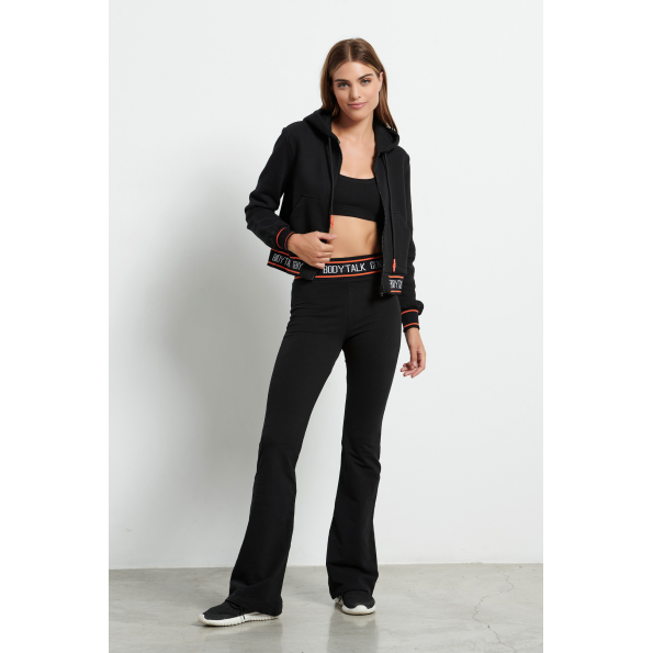 Γυναικεία cropped ζακέτα BODYTALK  1222-904722 μαύρη Γυναικεία