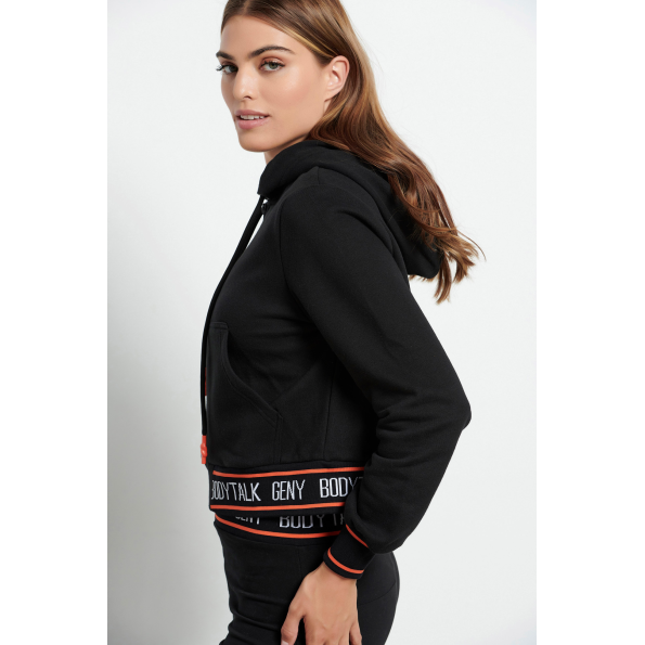 Γυναικεία cropped ζακέτα BODYTALK  1222-904722 μαύρη Γυναικεία