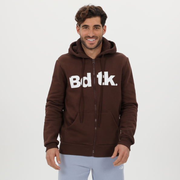Ανδρική φούτερ ζακέτα BODYTALK 1222-950022 καφέ