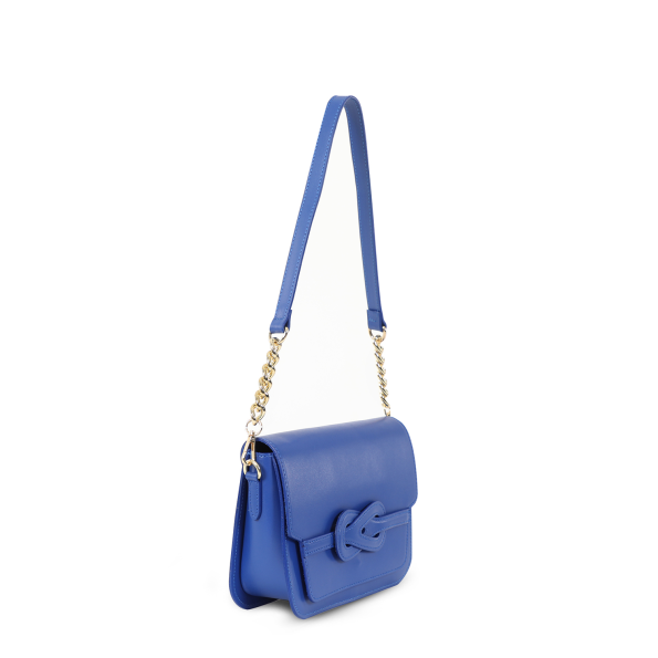 Γυναικεία δερμάτινη τσάντα FOLLI FOLLIE Fab n’ Classy μπλε  Γυναικεία