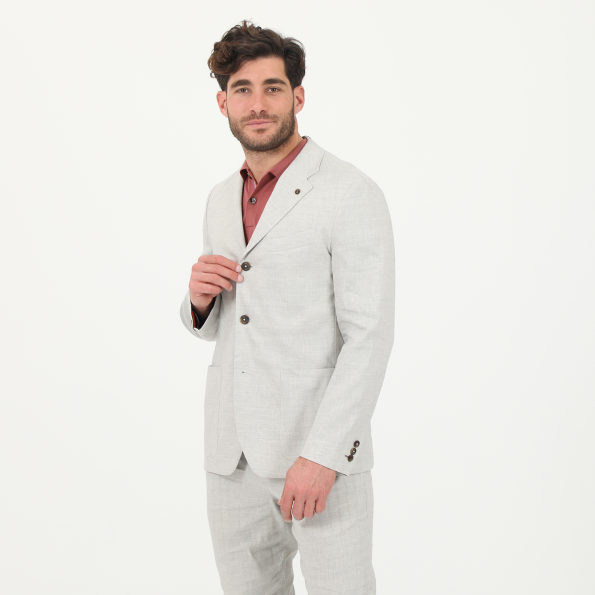 Ανδρικό σακάκι blazer YUCCA TED BAKER 252025 LINEN BLEND γκρι καφέ Ανδρικά