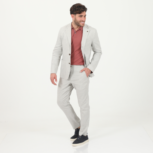 Ανδρικό σακάκι blazer YUCCA TED BAKER 252025 LINEN BLEND γκρι καφέ Ανδρικά
