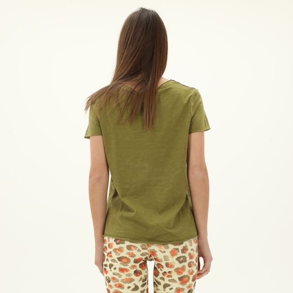 Γυναικείο t-shirt BODYTALK BDTKWCL V-NECK λαδί Γυναικεία