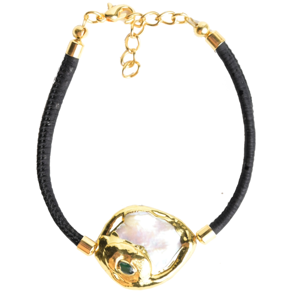 Γυναικείο βραχιόλι APOXYLO 599.1 GAIA BLACK από φυσικό φελλό