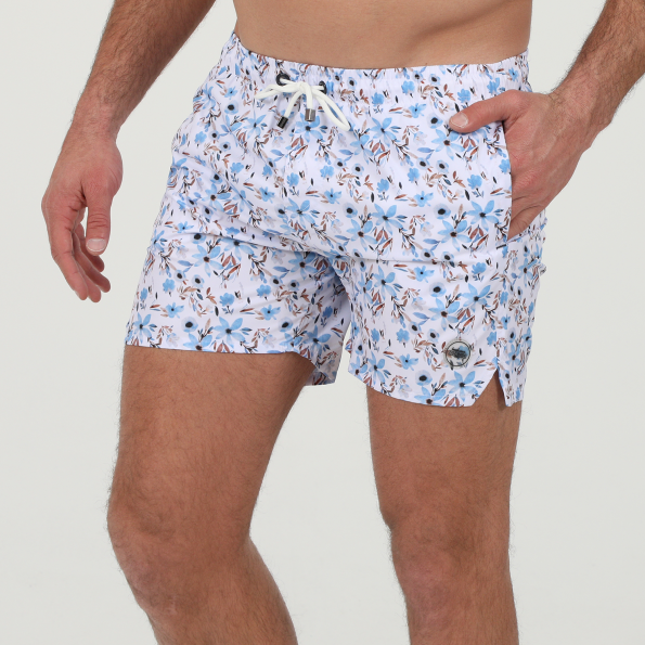 Ανδρικό μαγιό σορτς SSEINSE BM56SS BOXER MARE λευκό μπλε floral Ανδρικά