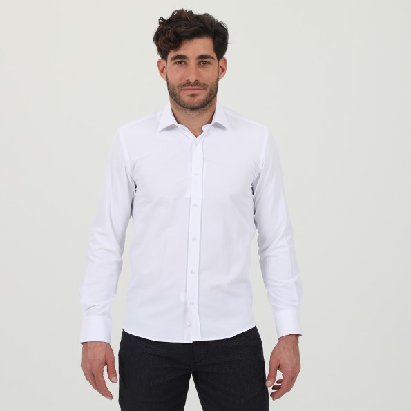 Ανδρικό πουκάμισο MARTIN & CO 122-51-970 SLIM FIT λευκό