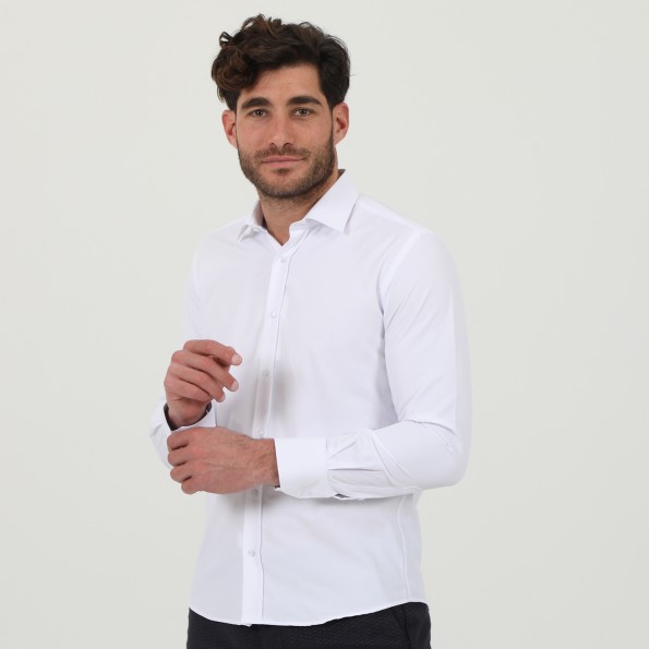Ανδρικό πουκάμισο MARTIN & CO 122-51-970 SLIM FIT λευκό