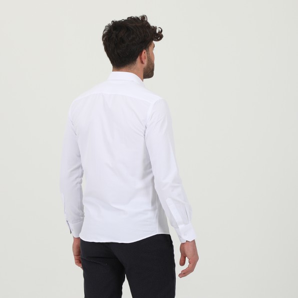 Ανδρικό πουκάμισο MARTIN & CO 122-51-970 SLIM FIT λευκό