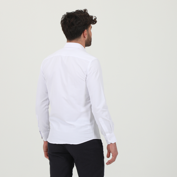 Ανδρικό πουκάμισο MARTIN & CO 122-51-970 SLIM FIT λευκό