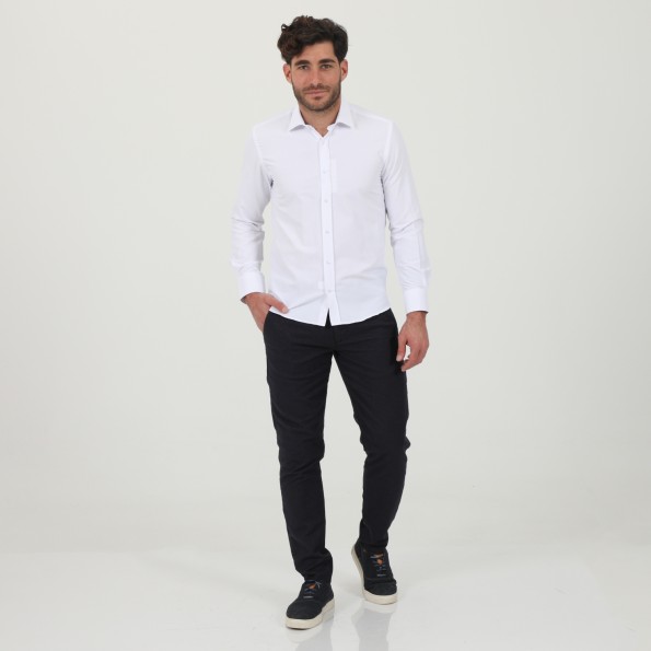 Ανδρικό πουκάμισο MARTIN & CO 122-51-970 SLIM FIT λευκό