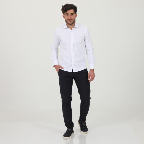Ανδρικό πουκάμισο MARTIN & CO 122-51-970 SLIM FIT λευκό