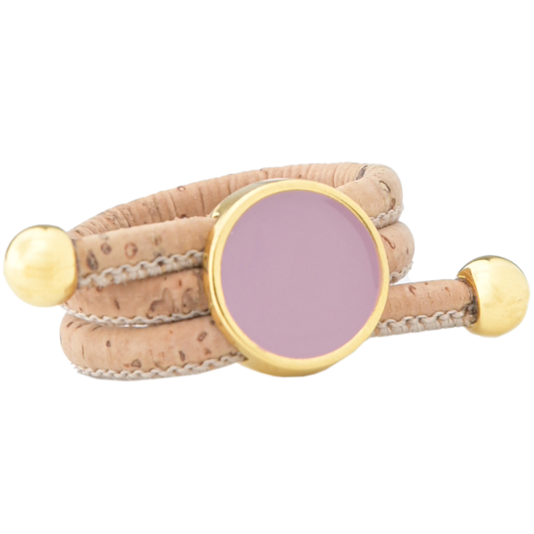 Γυναικείο δαχτυλίδι APOXYLO 9053 MINI SMALTO PURPLE από φυσικό φελλό