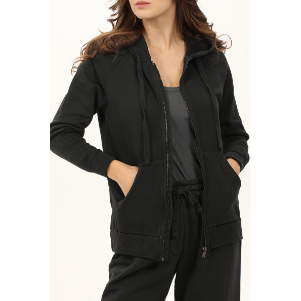 Γυναικεία φούτερ ζακέτα CROSSLEY hoodzipgrd full zip hooded μαύρη
