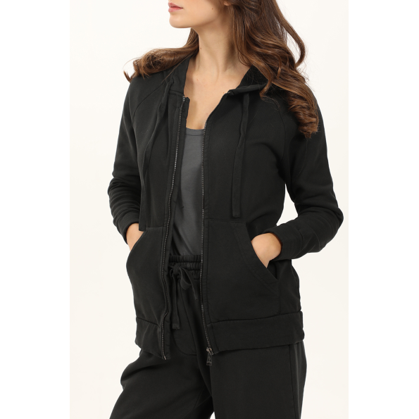 Γυναικεία φούτερ ζακέτα CROSSLEY hoodzipgrd full zip hooded μαύρη Γυναικεία