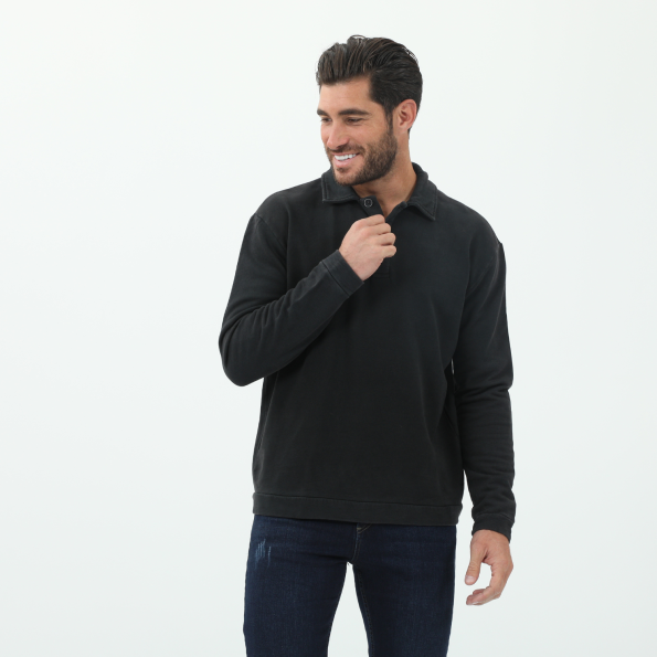 Ανδρική polo μπλούζα DIRTY LAUNDRY μαύρη