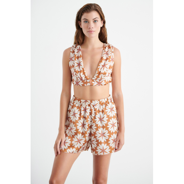Γυναικεία cropped τοπ SUGARFREE 22806066 εμπριμέ Γυναικεία