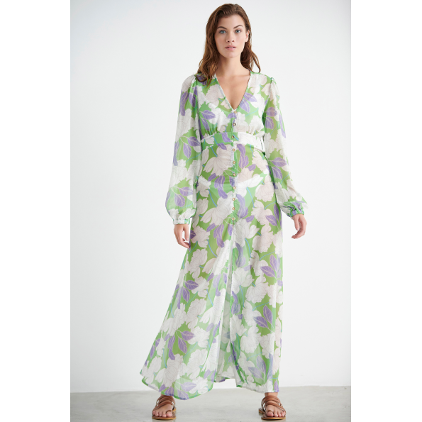 Γυναικείο φόρεμα beachwear SUGARFREE PINK TIGER LILY 22814205 λευκό πράσινο floral