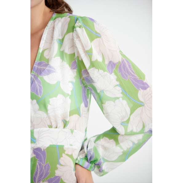 Γυναικείο φόρεμα beachwear SUGARFREE PINK TIGER LILY 22814205 λευκό πράσινο floral Γυναικεία