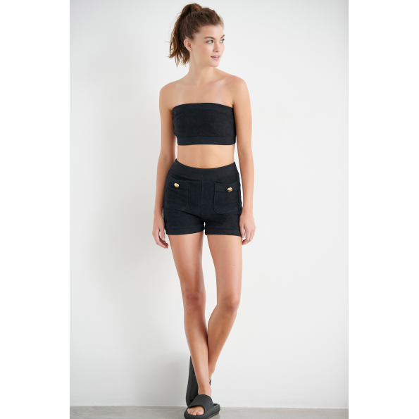 Γυναικείο cropped τοπ SUGARFREE22818129 μαύρο