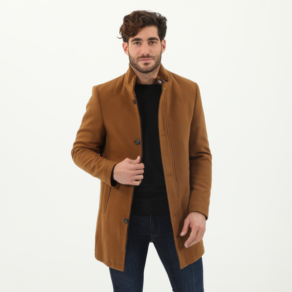 Ανδρικό παλτό MARTIN & CO 221-101-724 SLIM COAT MAO καφέ 